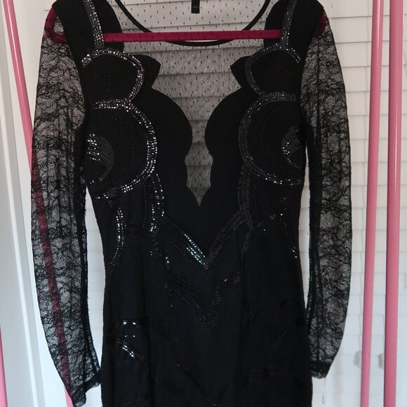 🖤✨ Black Lace & Jeweled Express Dress – Elegant & Fitted ✨🖤 - Picture 4 of 7